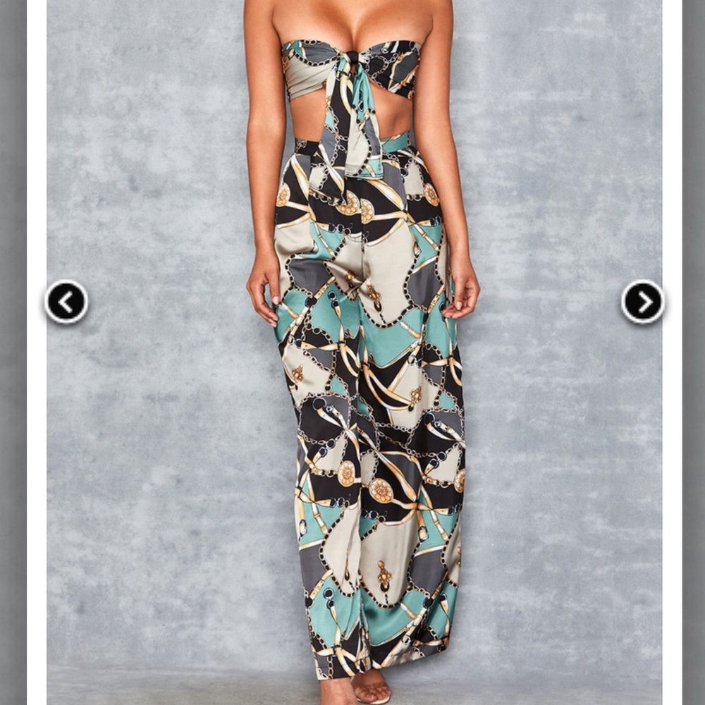 Love Shack MultiChain Print BandeauTop & Trousers